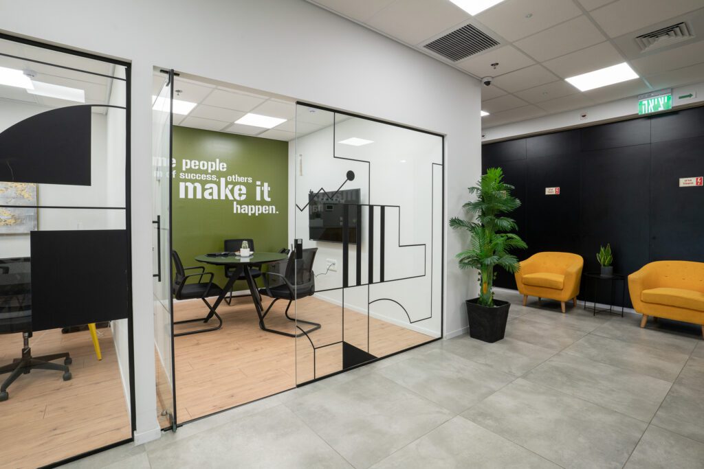 Modern meeting room as part of a finance office interior design project by Spot Design Studio